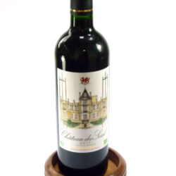 handmade wooden wine bottle coaster cork lined