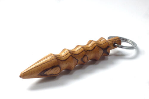 Handmade kubotan keyring zebrano wood
