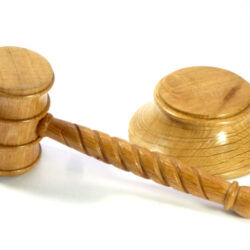 Handmade gavel and block English Oak barley twist handle