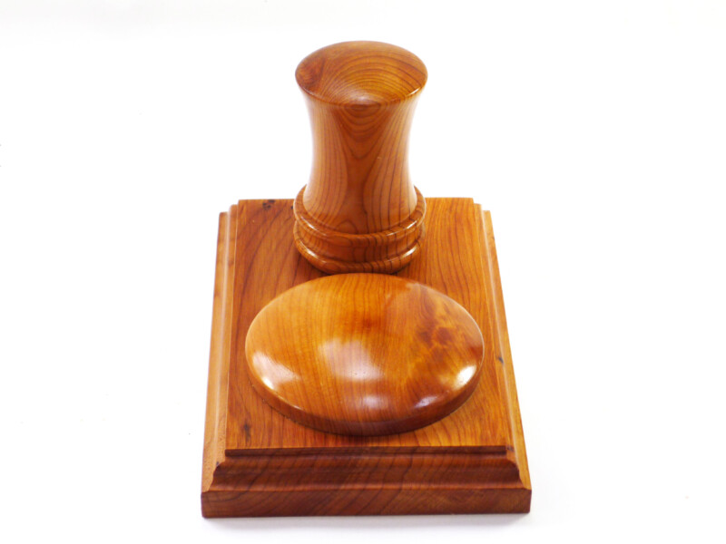 Handmade presentation palm gavel and block English Yew