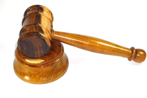 Handmade gavel and block old English Laburnum