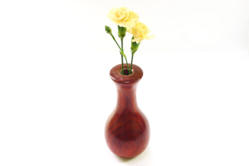 Handmade bud vase Padauk wood