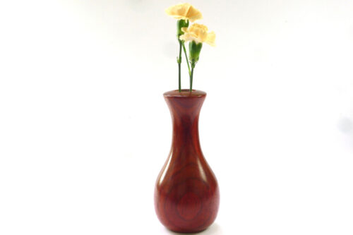 Handmade bud vase Padauk wood