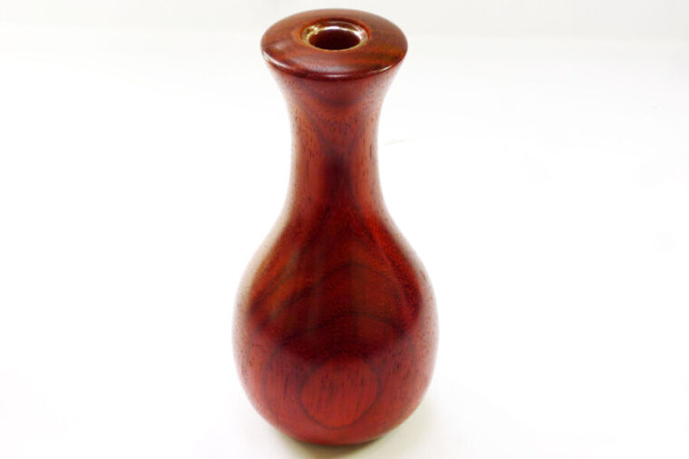 Handmade Wooden Bud Vase Glass Inner Tube Padauk Tommy Woodpecker