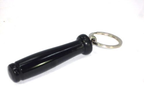 Mini version of a kubotan keyring in African Ebony