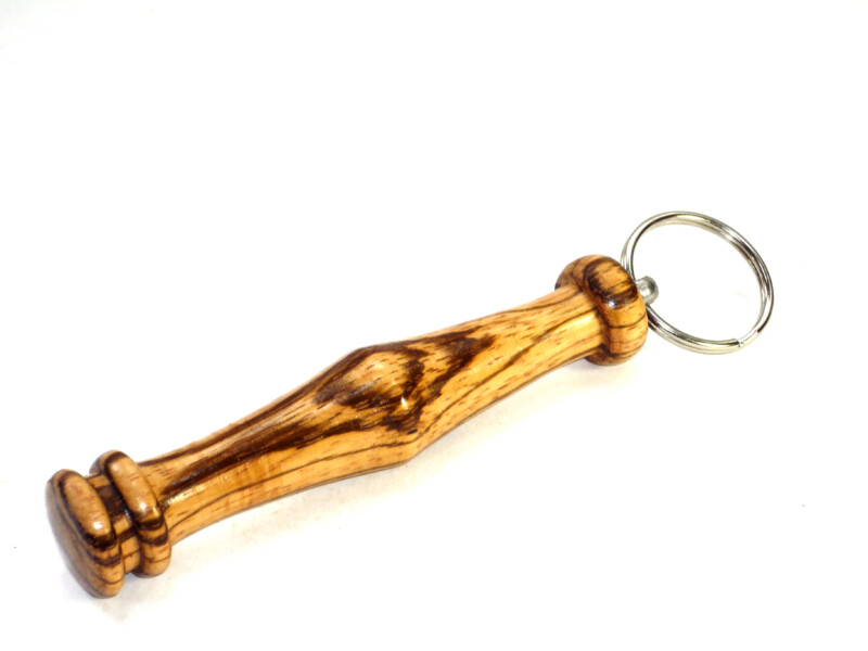Handmade kubotan keyring Zebrano wood