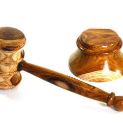 Handmade gavel and block English Laburnum
