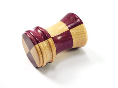 Purpleheart and sycamore harlequin palm gavel