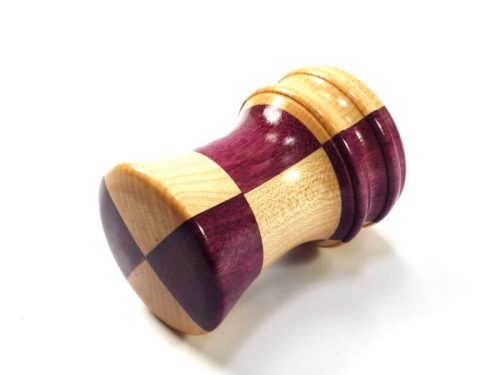 Purpleheart and sycamore harlequin palm gavel