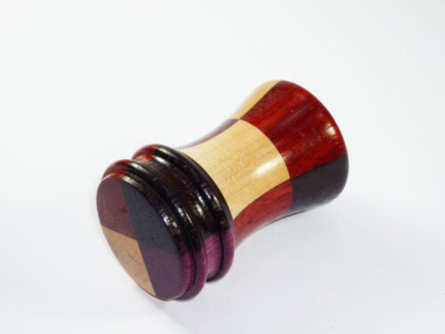 Sycamore Wenge Purpleheart Padauk harlequin pattern palm gavel