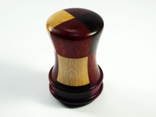 Sycamore Wenge Purpleheart Padauk harlequin pattern palm gavel