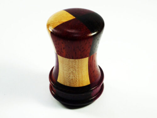 Sycamore Wenge Purpleheart Padauk harlequin pattern palm gavel