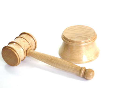 Handmade gavel and block English Sycamore