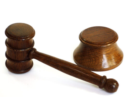 Handmade gavel and block English coffee brown oak