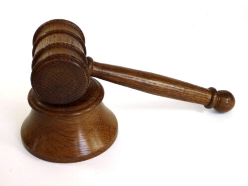 Handmade gavel and block English coffee brown oak