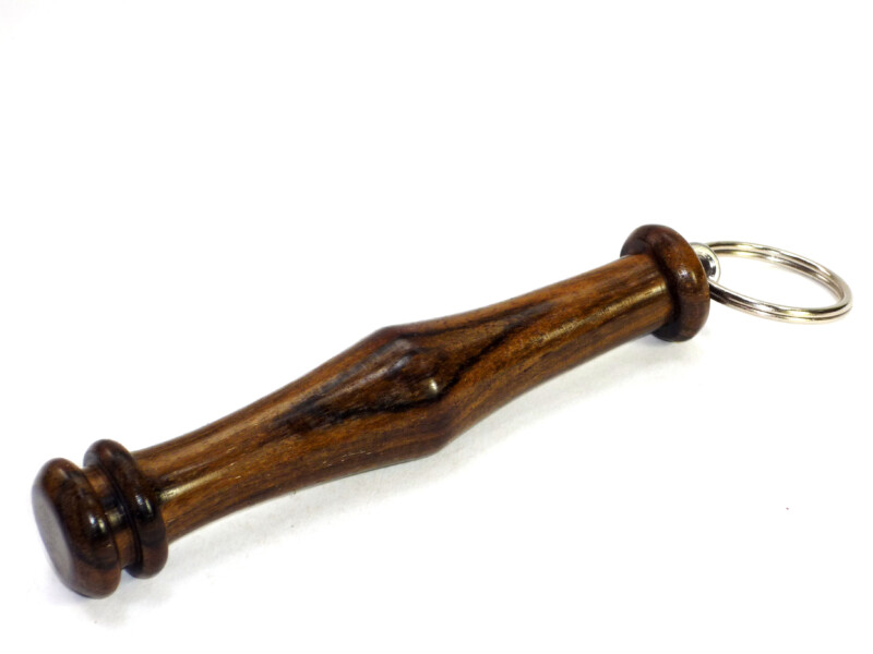 Handmade kubotan keyring Ziricote wood